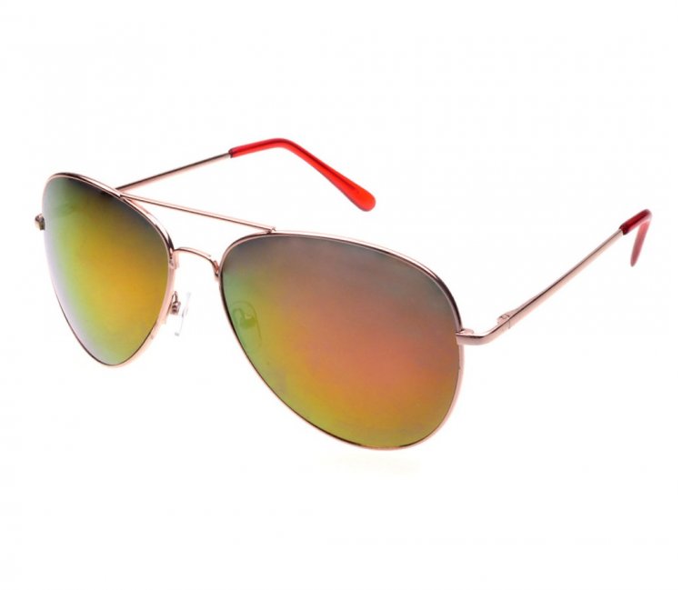 Aviator Metal Tinted Lens Sunglasses (Spring Tenple, Large Size) RB006-2
