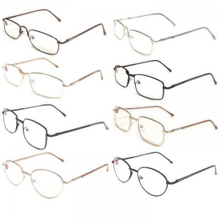 Metal Frame Spring Temple Reading Glasses 4 Style Assot. R9240-43