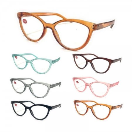 Unisex Fashion Spring Arm Plastic Reading Glasses 4 Style Asstd R9258-61