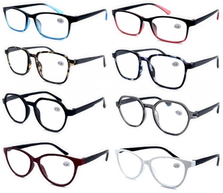 Fashion Plastic Reading Glasses 4 Style Asstd R9220-23